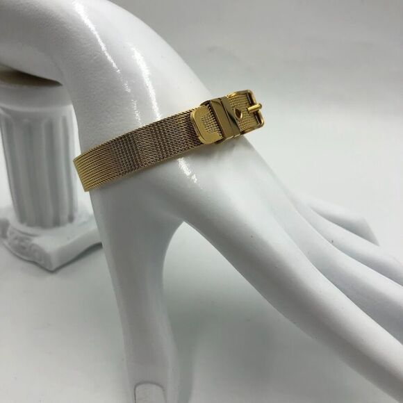 18K Gold Plated Stainless Steel Buckle Style Bracelet Waterproof Hypoall… - Picture 3 of 13